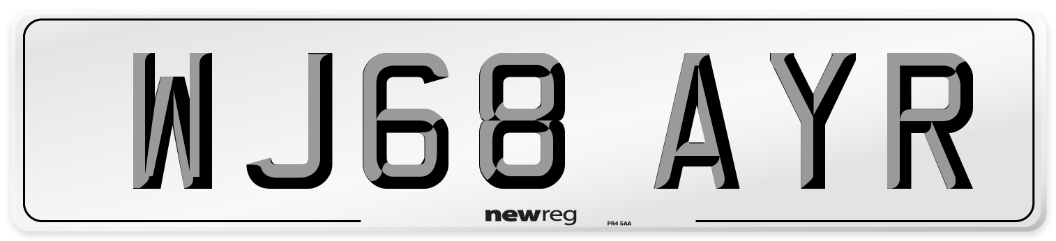 WJ68 AYR Number Plate from New Reg